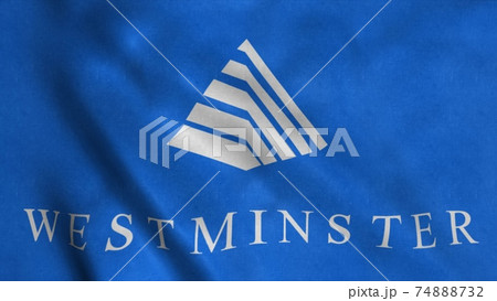 Flag of Westminster, city of Colorado, United States of America. 3d illustration 74888732