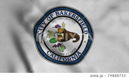 Flag of Bakersfield city, California, United States of America. 3d illustration Flag of Bakersfield city, California, United States of America. 3d illustration 74888733