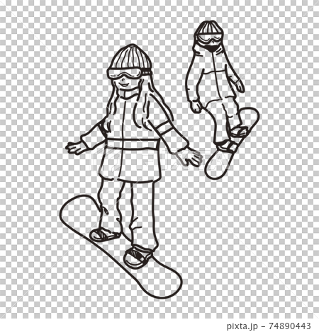 Hand-drawn style illustration of snowboard - Stock Illustration [74890443]  - PIXTA