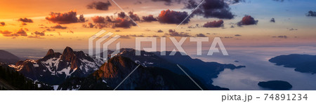 Panoramic landscape view of Howe Sound Panoramic landscape view of Howe Sound 74891234