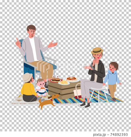 Camp belamping family illustration picnic 74892393