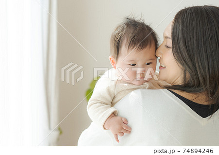 可愛い赤ちゃん　親子 74894246