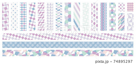 幾何学模様のマスキングテープのイラスト素材