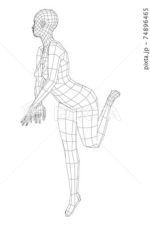 Wireframe girl posing in a sexy pose. Vector Wireframe girl posing in a sexy pose. Vector 74896465