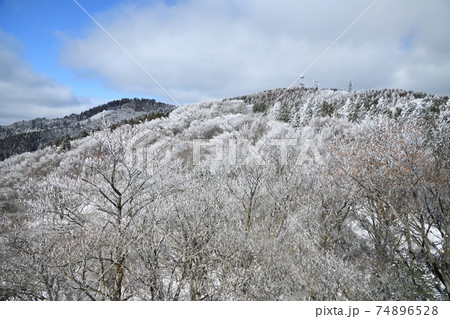 金剛山　[展望台から葛城岳と湧出岳を望む] 74896528