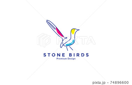stone birds lines art colorful logo design vector symbol icon illustration stone birds lines art colorful logo design vector symbol icon illustration 74896600