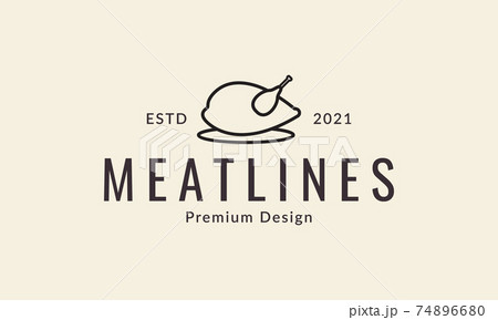 grilled chicken lines logo design vector icon symbol illustration 74896680