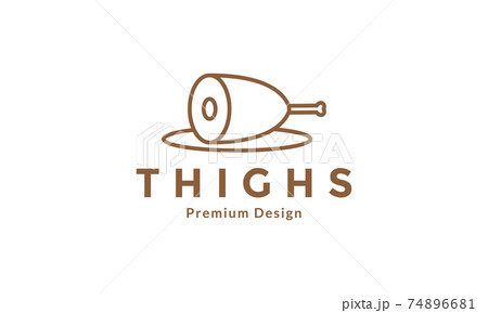 thighs chicken meat lines logo design vector icon symbol illustration 74896681