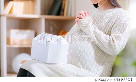 ケーキ箱 妊婦 洋菓子 スイーツ 16:9 ケーキ箱 妊婦 洋菓子 スイーツ 16:9 74897411