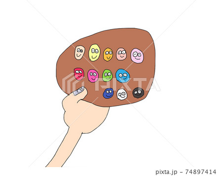 絵の具で色塗り 絵の具で色塗り 74897414