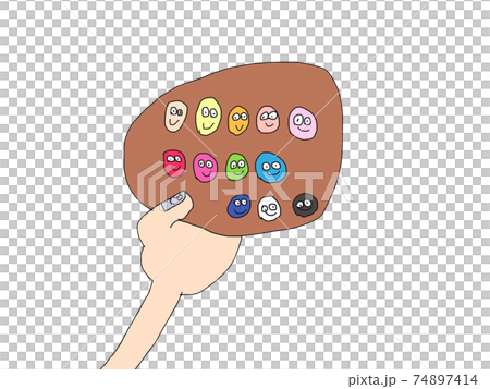 絵の具で色塗り 絵の具で色塗り 74897414