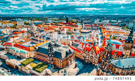 Histoirical center of the Dresden Old Town. Dresden has a long history as the capital and royal residence for the Electors and Kings of Saxony.Saxony, Germany. Histoirical center of the Dresden Old Town. Dresden has a long history as the capital and royal residence for the Electors and Kings of Saxony.Saxony, Germany. 74897493
