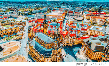 Histoirical center of the Dresden Old Town. Dresden has a long history as the capital and royal residence for the Electors and Kings of Saxony.Saxony, Germany. Histoirical center of the Dresden Old Town. Dresden has a long history as the capital and royal residence for the Electors and Kings of Saxony.Saxony, Germany. 74897502