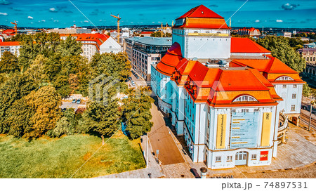 DRESDEN, GERMANY-SEPTEMBER 08, 2015 : Histoirical center of the Dresden Old Town. Dresden has a long history as the capital and royal residence for the Electors and Kings of Saxony.Saxony, Germany. DRESDEN, GERMANY-SEPTEMBER 08, 2015 : Histoirical center of the Dresden Old Town. Dresden has a long history as the capital and royal residence for the Electors and Kings of Saxony.Saxony, Germany. 74897531