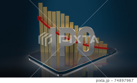 The ipo or Initial Public Offering word and chart for business content 3d rendering. The ipo or Initial Public Offering word and chart for business content 3d rendering. 74897967
