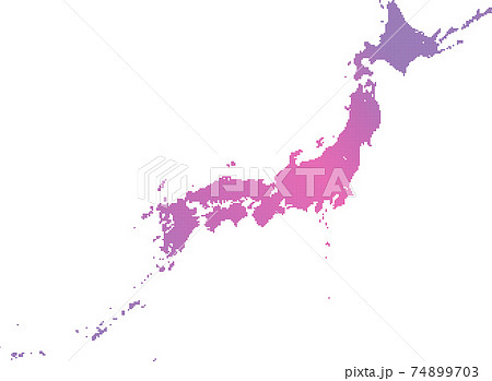 ドット日本地図素材 ドット日本地図素材 74899703