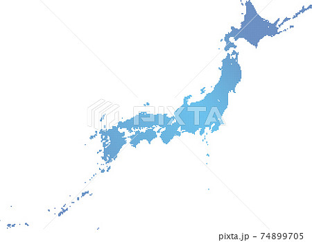 ドット日本地図素材 ドット日本地図素材 74899705