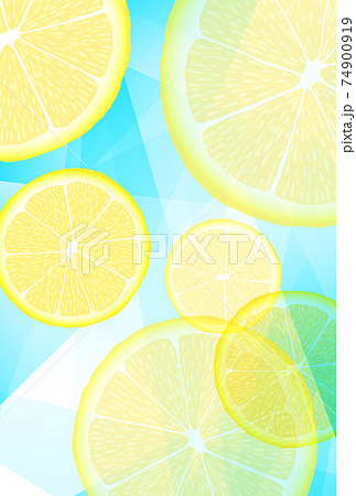 レモン輪切りのポストカードのイラスト素材