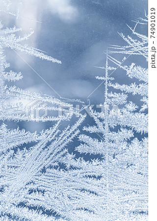 Winter ice frozen window glass texture cold 74901019