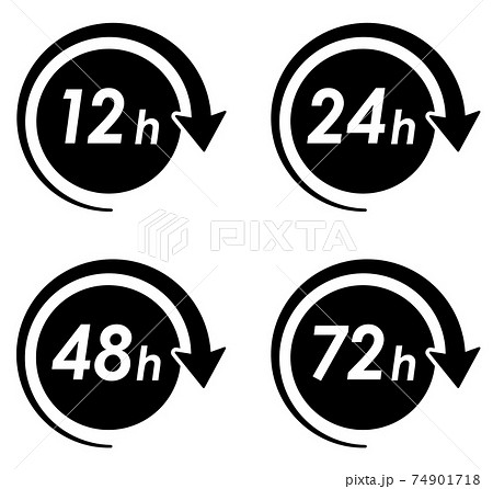 時間アイコン バリエーションセットのイラスト素材
