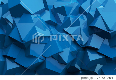 3d render illustration of lowpoly geometric shaped, blue colored backdrop texture. 3d render illustration of lowpoly geometric shaped, blue colored backdrop texture. 74901764