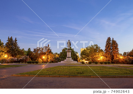 On the territory Lomonosov Moscow State University (MSU) on Sparrow Hills (at night). It is the highest-ranking Russian educational institution On the territory Lomonosov Moscow State University (MSU) on Sparrow Hills (at night). It is the highest-ranking Russian educational institution 74902643