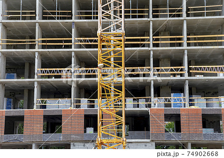 Multi-storey building under construction (new residential complex), Moscow, Russia 74902668