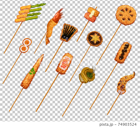 More sensible multiple types of deep-fried skewers diagonally arranged set More sensible multiple types of deep-fried skewers diagonally arranged set 74903524