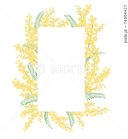 ミモザの手描きイラスト/スクエアフレーム ミモザの手描きイラスト/スクエアフレーム 74904427