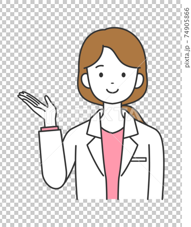 案内する医師のイラストのイラスト素材