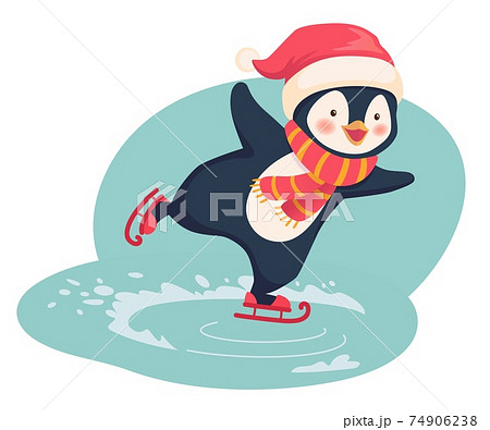 Penguin ice skating 74906238