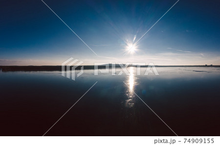 beautiful sunny winter day on the frozen Berlin Muggelsee beautiful sunny winter day on the frozen Berlin Muggelsee 74909155