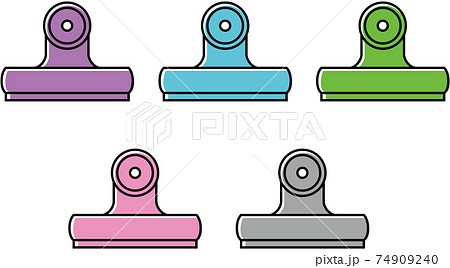 柄のかわいい目玉クリップのまとめセット 版ずれ のイラスト素材