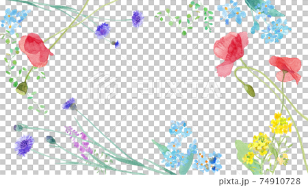 花在春天領域構築設計。水彩插圖。 74910728
