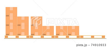 Cardboard boxes on a wood pallet. Cardboard boxes on a wood pallet. 74910933