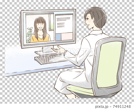 リモートでカウンセリングするドクターと女性患者 74911248