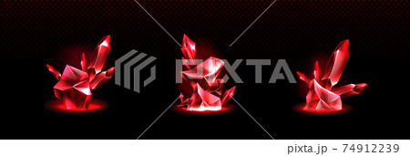 Precious ruby stones, shiny red crystals Precious ruby stones, shiny red crystals 74912239