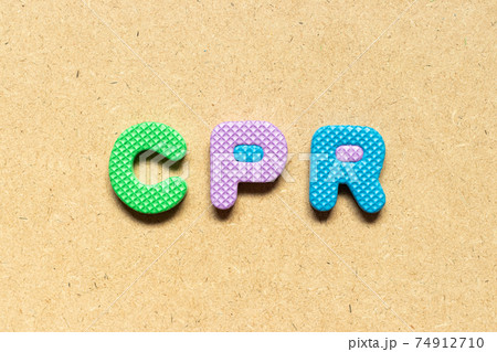 Foam alphabet letter in word CPR (abbreviation of Cardiopulmonary resuscitation) on wood background Foam alphabet letter in word CPR (abbreviation of Cardiopulmonary resuscitation) on wood background 74912710
