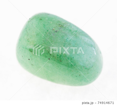 polished green Aventurine gemstone on white polished green Aventurine gemstone on white 74914671