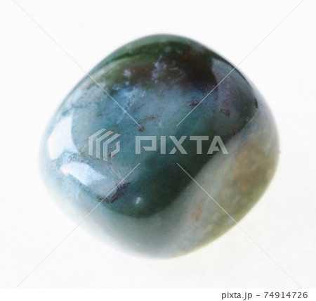 polished heliotrope (bloodstone) stone on white polished heliotrope (bloodstone) stone on white 74914726