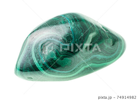 rolled malachite gemstone cutout on white 74914982