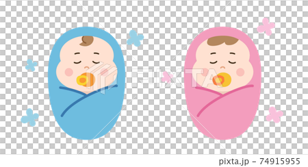 眠る赤ちゃん・おくるみ 74915955