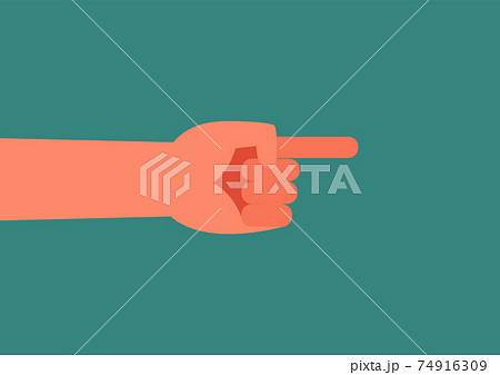 Hand with pointing finger 74916309