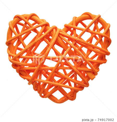 Orange heart, wicker decoration 74917002