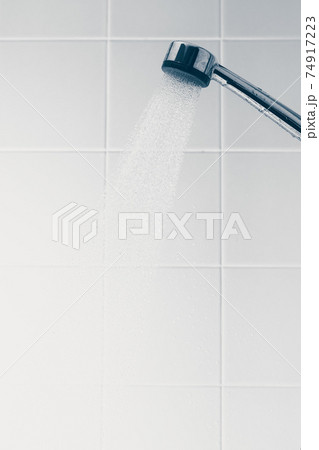 shower with flowing water shower with flowing water 74917223