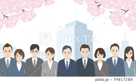 ビジネス 会社員 桜 就職 新卒 イラスト素材のイラスト素材