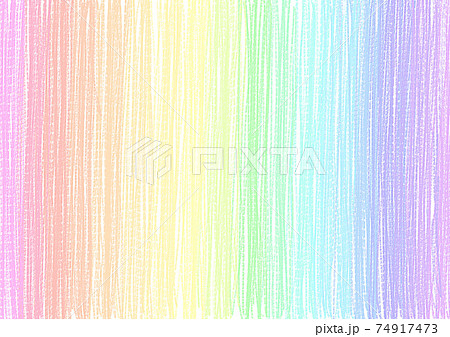 虹色 クレヨン 色鉛筆 手書き 背景素材 淡いのイラスト素材