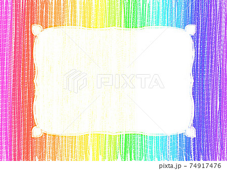 虹色 クレヨン 色鉛筆 手書き 背景素材 ストライプのイラスト素材