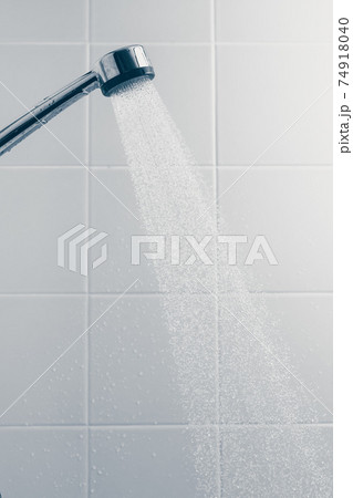 shower with flowing water shower with flowing water 74918040