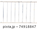 Iron fence is white isolated on white background with clipping path, Iron rail. 74918847